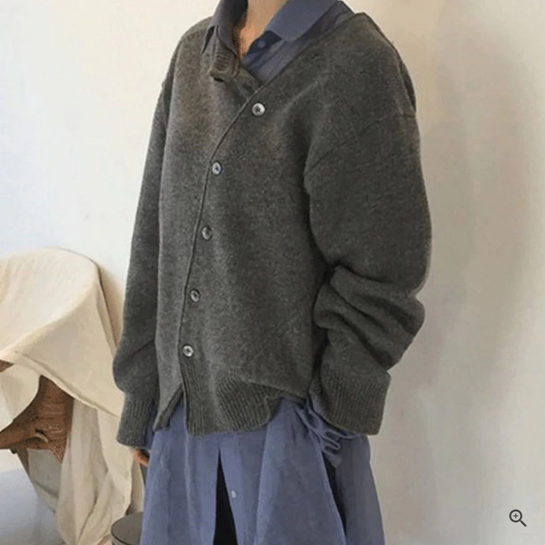 Strålende™ | Asymmetrisk cardigan med unike knapper